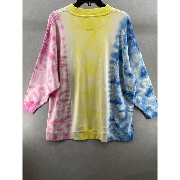 NWT Wrangler Sweatshirt Womens Small Tie Dye Oversize Blue Yellow Pink Cotton - Picture 11 of 12